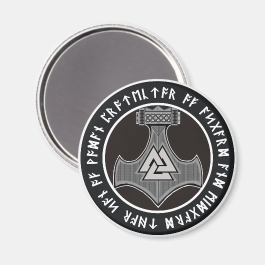 Thor's Hammer Magnet (Vorderseite/Rückseite)