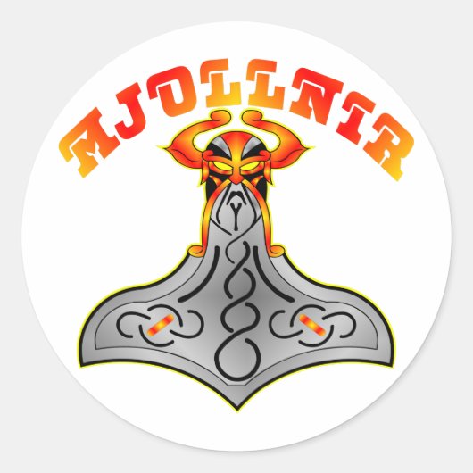 Thor's Hammer Mjollnir Runder Aufkleber (Vorderseite)