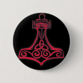 Thors-Hammer-Rot Button (Vorderseite)