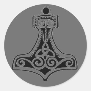 Thors Hammer Runder Aufkleber