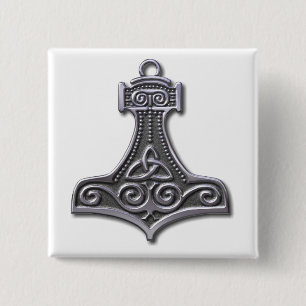 Thor's Hammer-silber Button