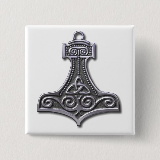 Thor's Hammer-silber Button (Vorderseite)