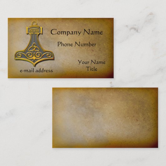 Thors-Hammergold Visitenkarte (Vorne/Hinten)