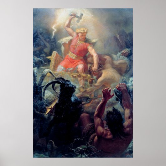 Thor's Kampf mit den Giants Mårten Winge Poster (Vorne)