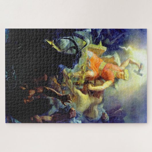 Thor's Kampf mit den Giants Mårten Winge Puzzle (Horizontal)