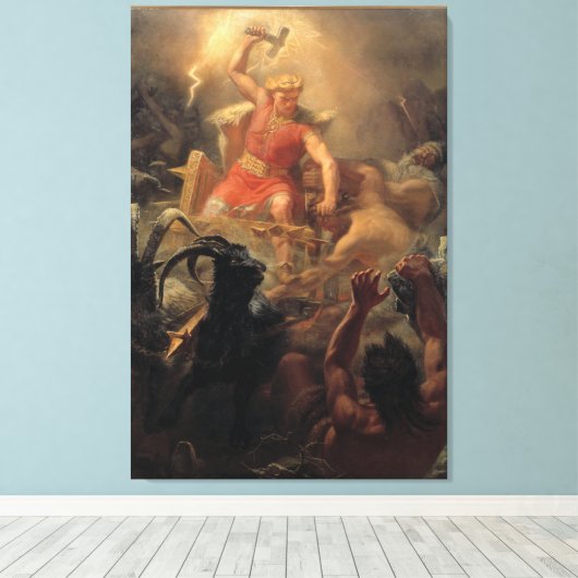 Thors Kampf mit den Riesen Leinwanddruck (Insitu (Holzboden))
