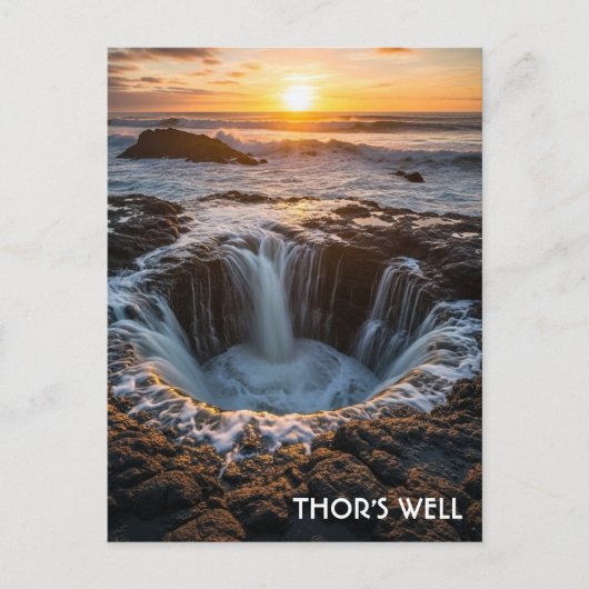 Thor's Well Oregon Coast Postkarte (Vorderseite)