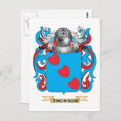 Thorson-Familienwappen (Wappen) Postkarte (Vorne/Hinten)