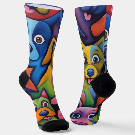 Those Crazy Abstract Dogs Socken (Gewinkelt)