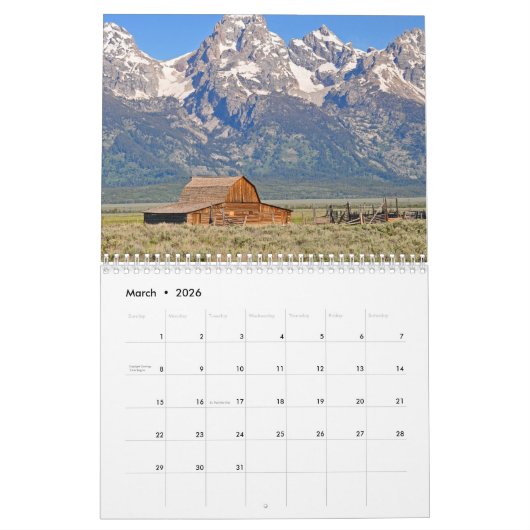 Those Grand Tetons, a 12-Month 2026 Calendar Kalender (Mär 2026)
