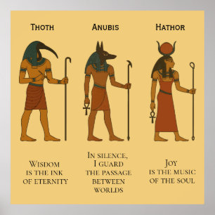 Thoth, Anubis & Hathor - Altägyptische Gottheit Poster