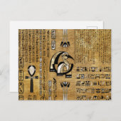 Thoth - Djhuty Egytian God- Gold und Perle Postkarte (Vorne/Hinten)