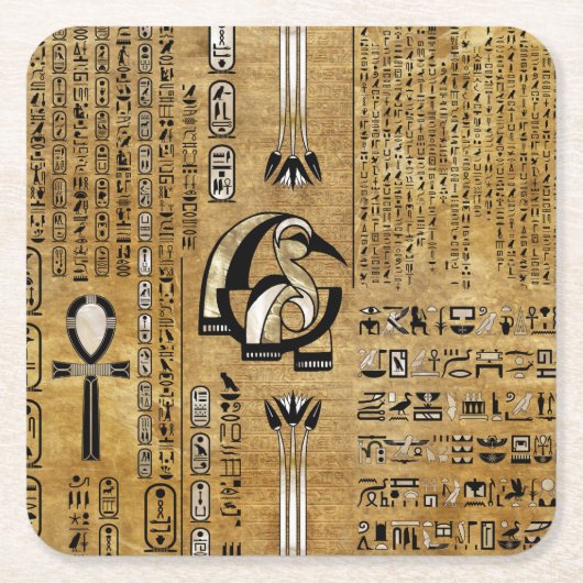 Thoth - Djhuty Egytian Gott- Gold und Perle Rechteckiger Pappuntersetzer (Vorderseite)