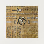 Thoth - Djhuty Egytian Gott- Gold und Perle Wandteppich (Vorderseite (Horizontal))