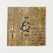 Thoth - Djhuty Egytian Gott- Gold und Perle Wandteppich (Vorderseite)