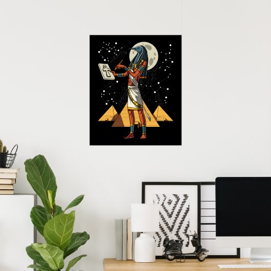 Thoth Egyptian God Ancient Pyramids Mythology Poster (Heimbüro)