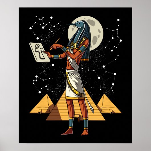 Thoth Egyptian God Ancient Pyramids Mythology Poster (Vorne)