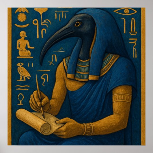 Thoth God Poster - Alte ägyptische Weisheitskunst (Vorne)