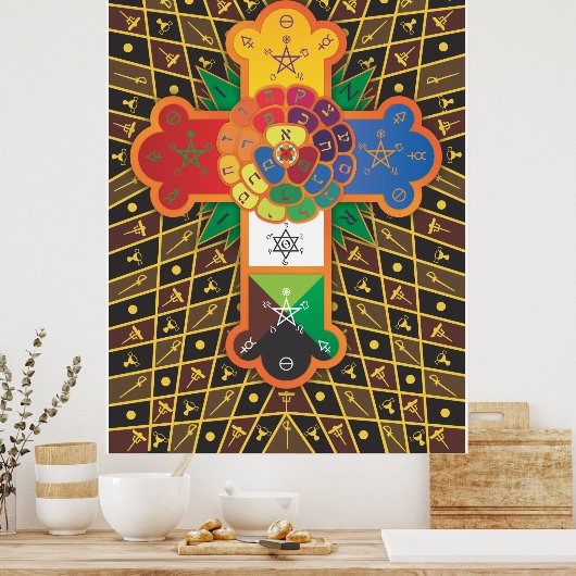 "Thoth Tarot" Rose Cross Lamen Poster (Küche)