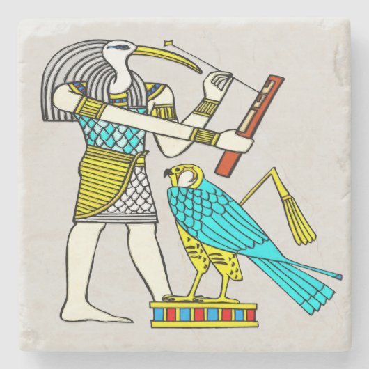 Thoth Traditionägyptisch Steinuntersetzer (Vorderseite)