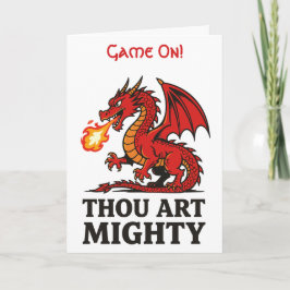 Thou Art Mighty Red Dragon With Fire Breath Karte