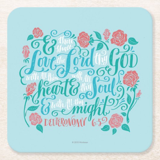 Thou Shalt Liebe der Lord thy Gott Rechteckiger Pappuntersetzer (Vorderseite)