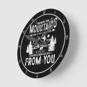 Though The Mountains Move Christian Art Runde Wanduhr (Winkel)
