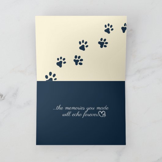 Though the Path Ahead Is Quiet Pet Sympathy Karte (Innenseite)