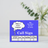 Thought Bubble Ham Radio QSL Karte Anpassen Sie es (Stehend Vorderseite)