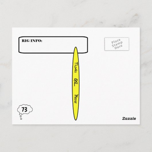 Thought Bubble Ham Radio QSL Karte Anpassen Sie es (Rückseite)