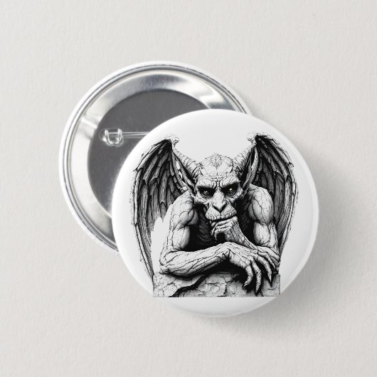 Thoughtful Gargoyle Button (Vorne & Hinten)