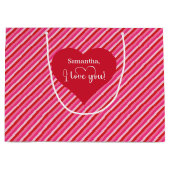Thoughtful Valentine Gift Bag With I Love You Text Große Geschenktüte (Vorderseite)