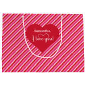 Thoughtful Valentine Gift Bag With I Love You Text Große Geschenktüte (Rückseite)