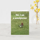 **THOUGHTFUL WOODPECKER SAGT GLÜCKLICH BIRTHDAY**  KARTE (Gelbe Blume)