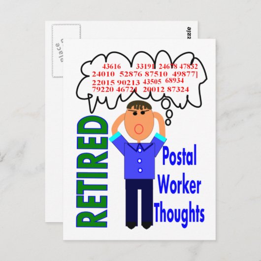 "Thoughts" - Funny Zip-Codes für veraltete Postarb Postkarte (Vorne/Hinten)