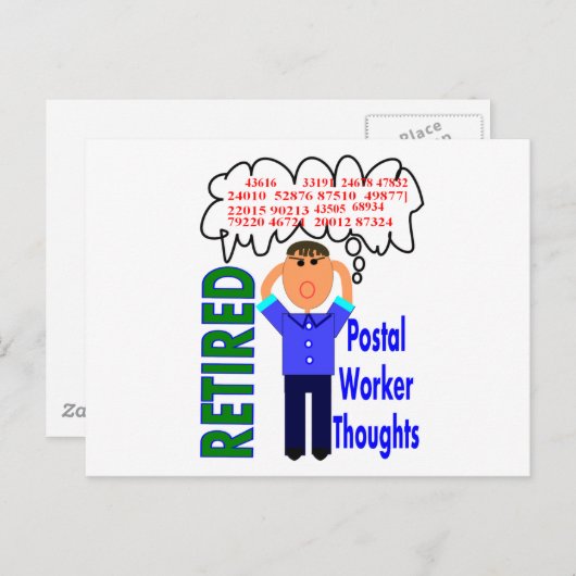 "Thoughts" - Funny Zip-Codes für veraltete Postarb Postkarte (Vorne/Hinten)