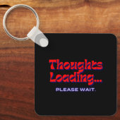 Thoughts Loading | Metal Square Keychain Schlüsselanhänger (Vorderseite)