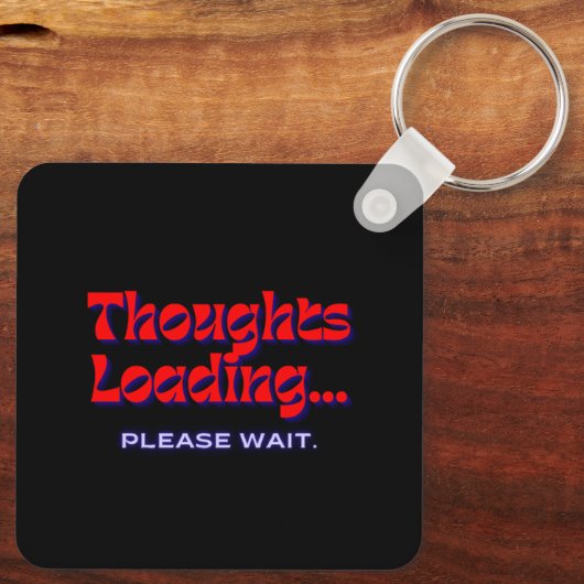 Thoughts Loading | Metal Square Keychain Schlüsselanhänger (Rückseite)
