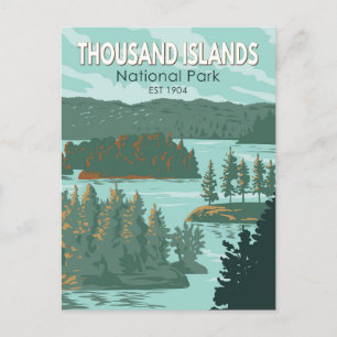 Thousand Islands Nationalpark Kanada Vintage Postkarte