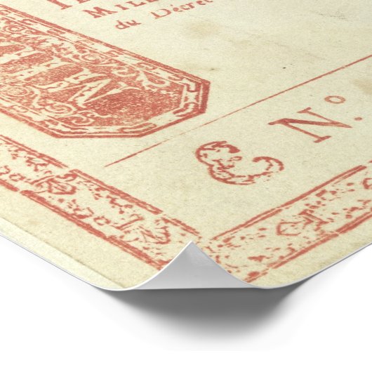 Thousand livre banknote with Louis XVI's Poster (Ecke)