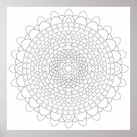 Thousand Petal Lotus Mandala Poster (Vorne)