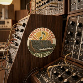 Thousands in Gear, One Note – Lustiger Synth Nerd Runder Aufkleber