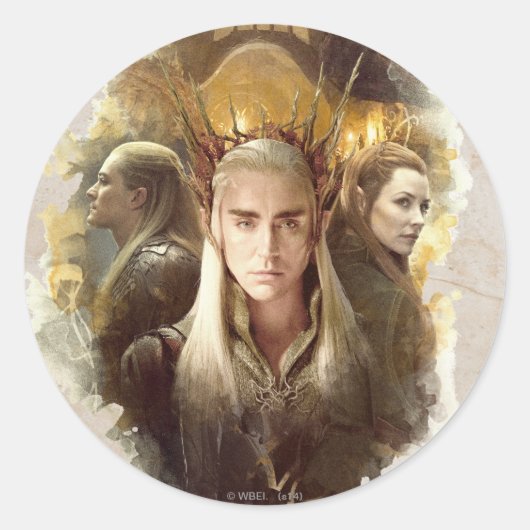 Thranduil, LEGOLAS GREENLEAF™, & TAURIEL™ Graphic Runder Aufkleber (Vorderseite)