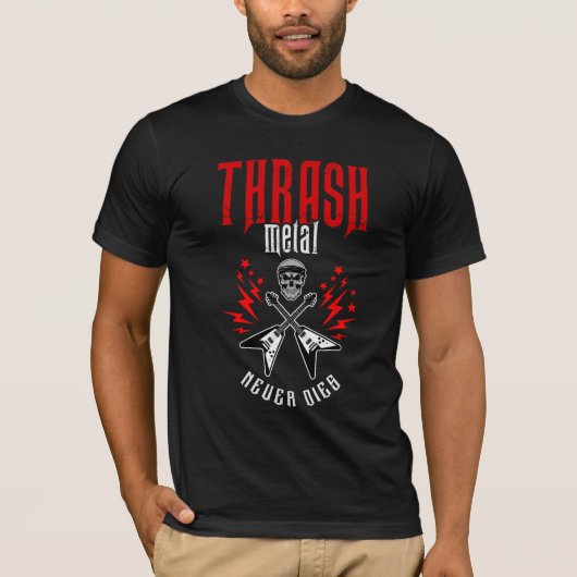 Thrash Metal stirbt nie T-Shirt (Vorderseite)