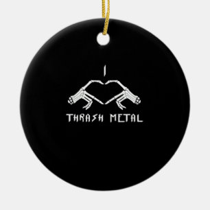 Thrash Skeleton Hands Heart Classic Keramik Ornament