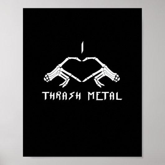 Thrash Skeleton Hands Heart Classic Poster (Vorne)