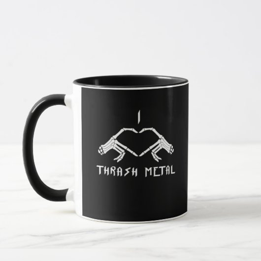 Thrash Skeleton Hands Heart Classic Tasse (Links)