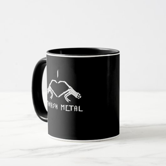 Thrash Skeleton Hands Heart Classic Tasse (Vorderseite Links)