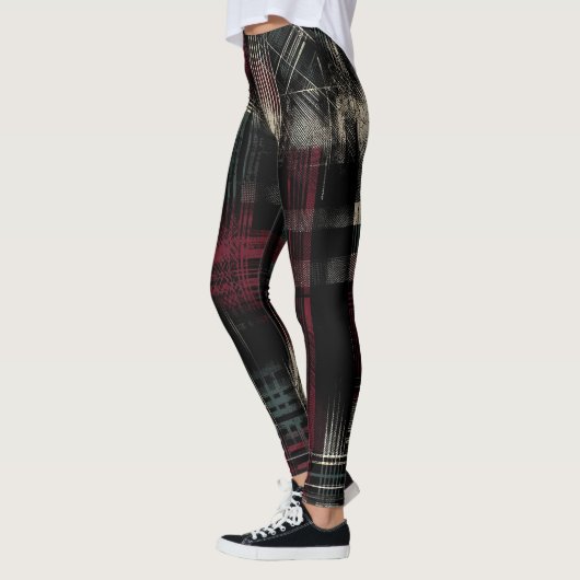 Thrashed Grungy Alternative Grunge Kariertes Muste Leggings (Links)