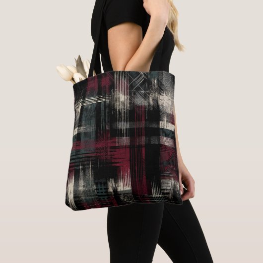 Thrashed Grungy Alternative Grunge Kariertes Muste Tasche (Von Nahem)